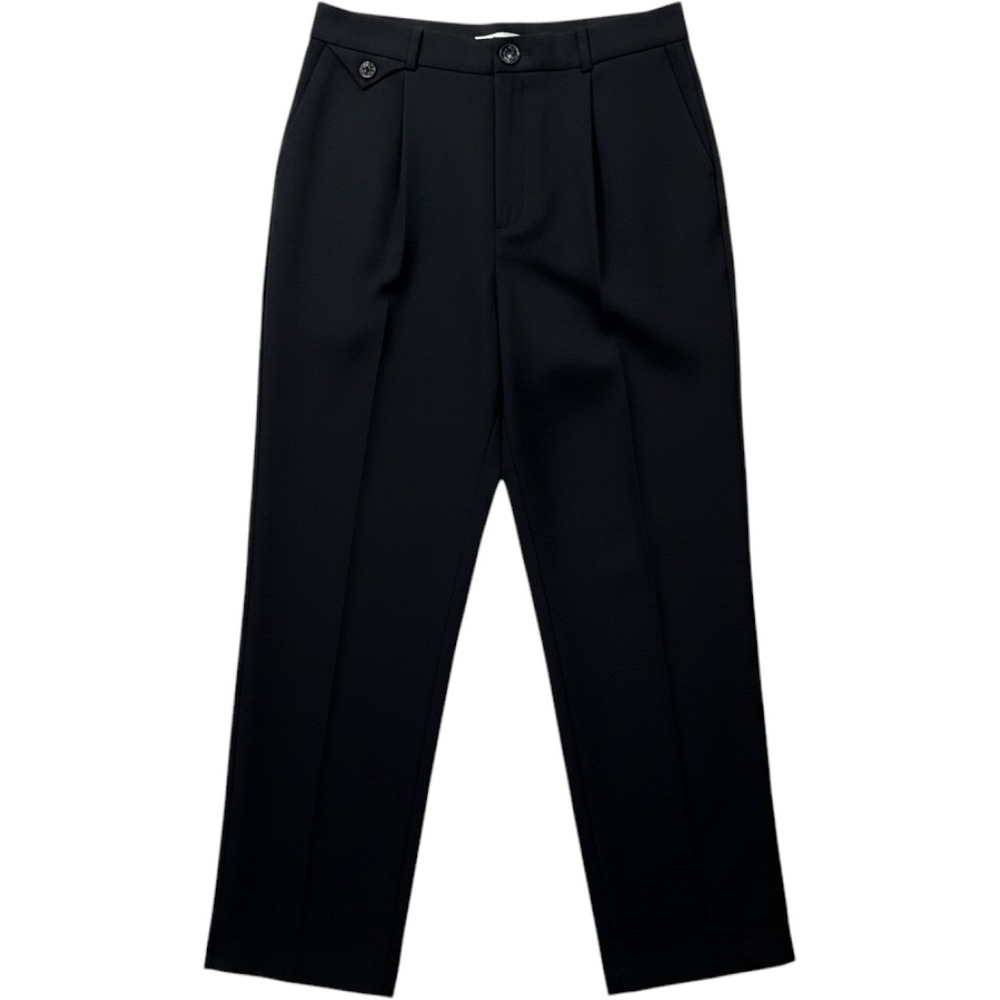 MNG Mango Black Pleated High Waist Straight Leg Dress Pants Womens Size 8